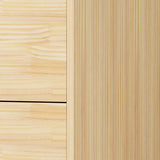 Tall Natural Finish Wood Vertical Five Drawers Chest Image - 14