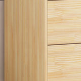 Tall Natural Finish Wood Vertical Five Drawers Chest Image - 16
