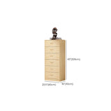 Tall Natural Finish Wood Vertical Five Drawers Chest Image - 27