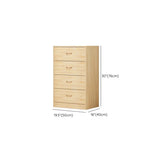 Tall Natural Finish Wood Vertical Five Drawers Chest Image - 29