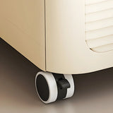 Tall Off-White Plastic Storage Drawers Chest with Casters Image - 16