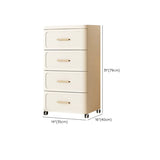 Tall Off-White Plastic Storage Drawers Chest with Casters Image - 26