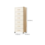 Tall Off-White Plastic Storage Drawers Chest with Casters Image - 27