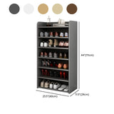 Tall Wood Free Standing Natural Closed Back Large Shoe Rack Image - 36