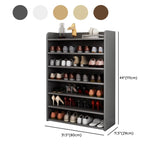 Tall Wood Free Standing Natural Closed Back Large Shoe Rack Image - 37