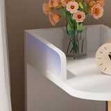 Tall Wood Multi-Layer Shelves Open Storage Nightstand Image - 10