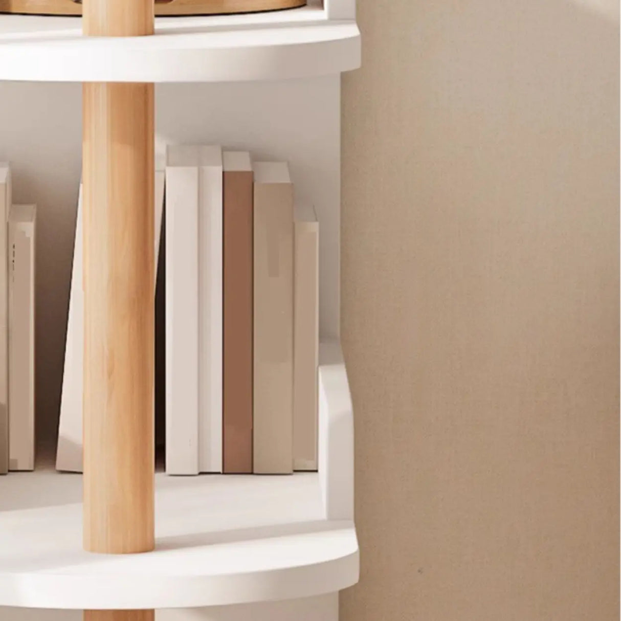 Tall Wood Multi-Layer Shelves Open Storage Nightstand Image - 12