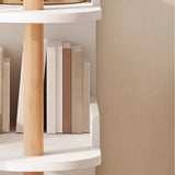 Tall Wood Multi-Layer Shelves Open Storage Nightstand Image - 12