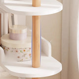 Tall Wood Multi-Layer Shelves Open Storage Nightstand Image - 14