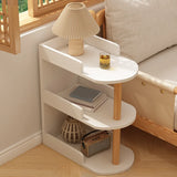 Tall Wood Multi-Layer Shelves Open Storage Nightstand Image - 2