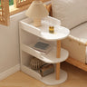 Tall Wood Multi-Layer Shelves Open Storage Nightstand Image - 5