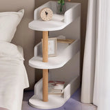 Tall Wood Multi-Layer Shelves Open Storage Nightstand Image - 6