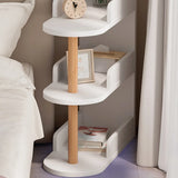 Tall Wood Multi-Layer Shelves Open Storage Nightstand Image - 8
