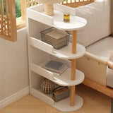 Tall Wood Multi-Layer Shelves Open Storage Nightstand Image - 9
