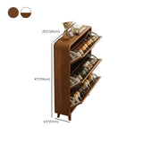 Tall Wooden Adjustable Brown Drop Front Shoe Organizer #size