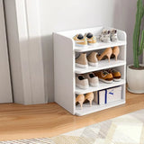 Tall Wooden Entryway Brown Large Capacity Shoe Rack Image - 23