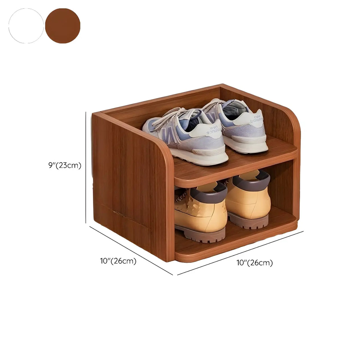 Tall Wooden Entryway Brown Large Capacity Shoe Rack 