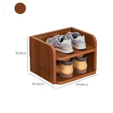 Tall Wooden Entryway Brown Large Capacity Shoe Rack #size