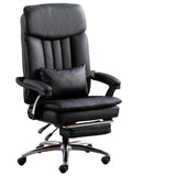 Tan Swivel Reclining Calfskin Office Chair with Footrest Image - 3
