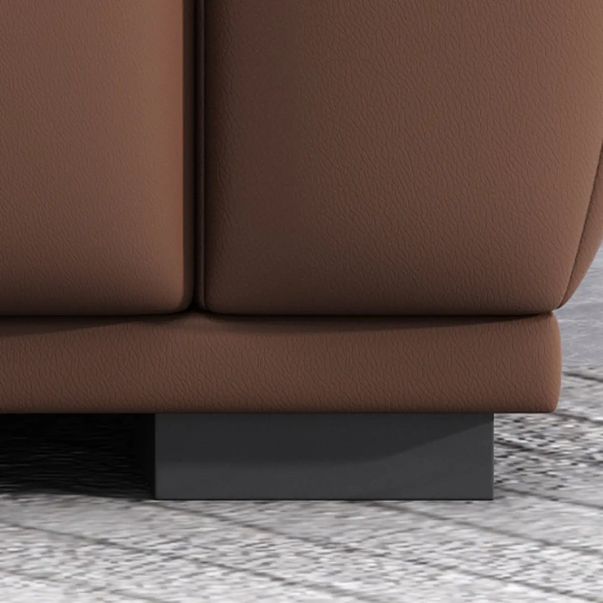 Tan Waterproof Faux Leather Upholstered Back Sofa Image - 15