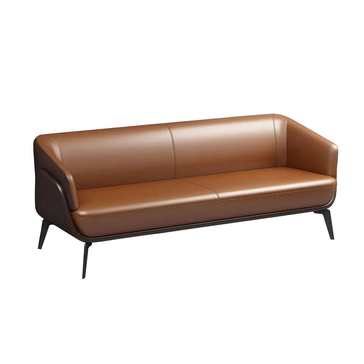 Tan Waterproof Leather Upholstered Back Sofa Set Image - 11
