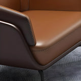 Tan Waterproof Leather Upholstered Back Sofa Set Image - 12