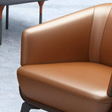 Tan Waterproof Leather Upholstered Back Sofa Set Image - 16