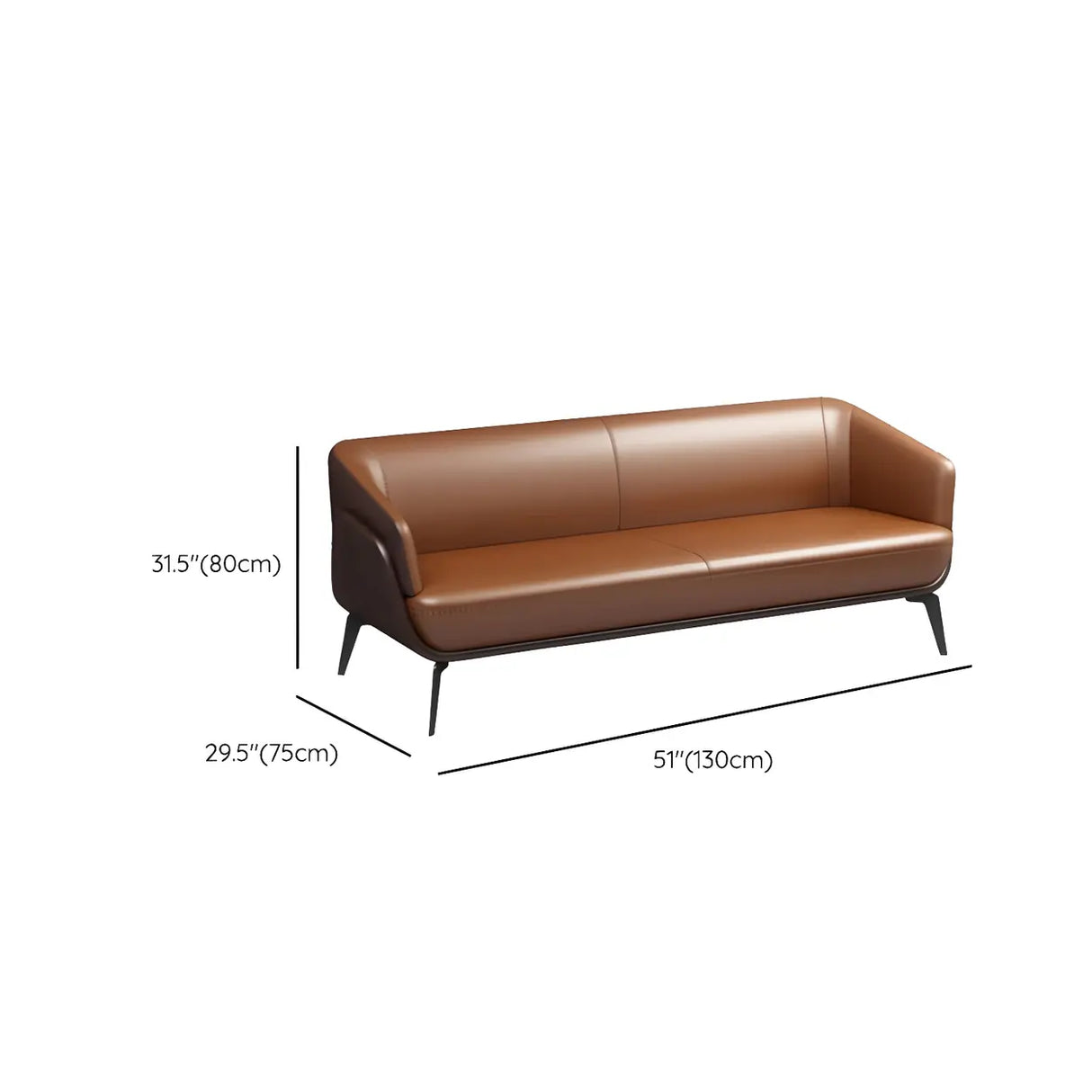 Tan Waterproof Leather Upholstered Back Sofa Set Image - 20