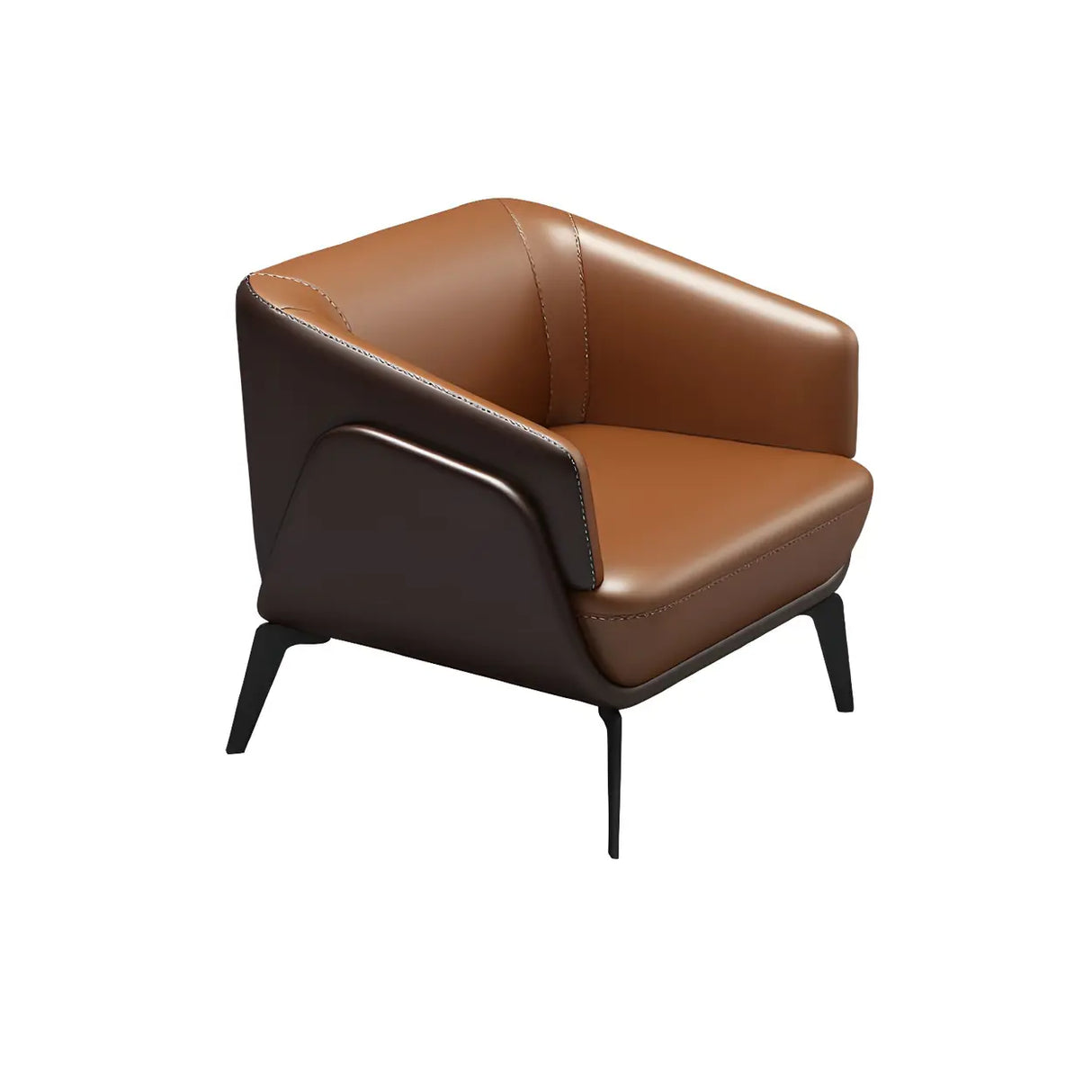 Tan Waterproof Leather Upholstered Back Sofa Set Image - 6