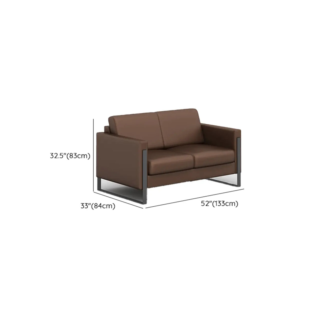 Tan Waterproof Leather Wood Frame 3-Seater Sofa Set 