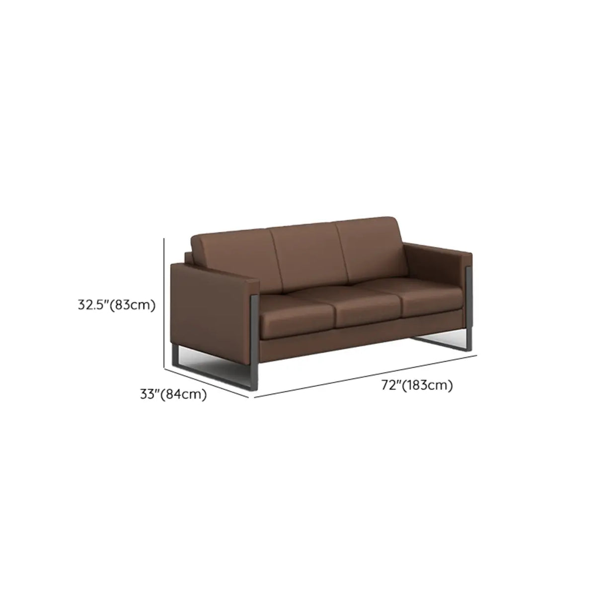 Tan Waterproof Leather Wood Frame 3-Seater Sofa Set Image - 11