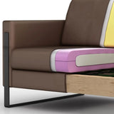 Tan Waterproof Leather Wood Frame 3-Seater Sofa Set Image - 8