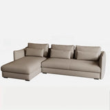 Tear Resistant Cow Leather Pillow Sofa with Ottoman Image - 10