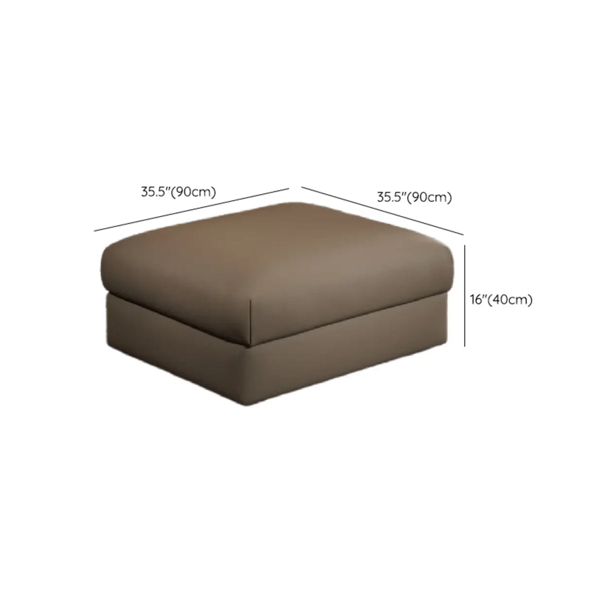 Tear Resistant Cow Leather Pillow Sofa with Ottoman 