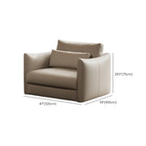 Tear Resistant Cow Leather Pillow Sofa with Ottoman Image - 21