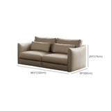 Tear Resistant Cow Leather Pillow Sofa with Ottoman Image - 24