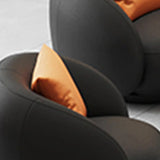 Tear Resistant Faux Leather Curved Tight Back Sofa Image - 10