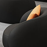 Tear Resistant Faux Leather Curved Tight Back Sofa Image - 11