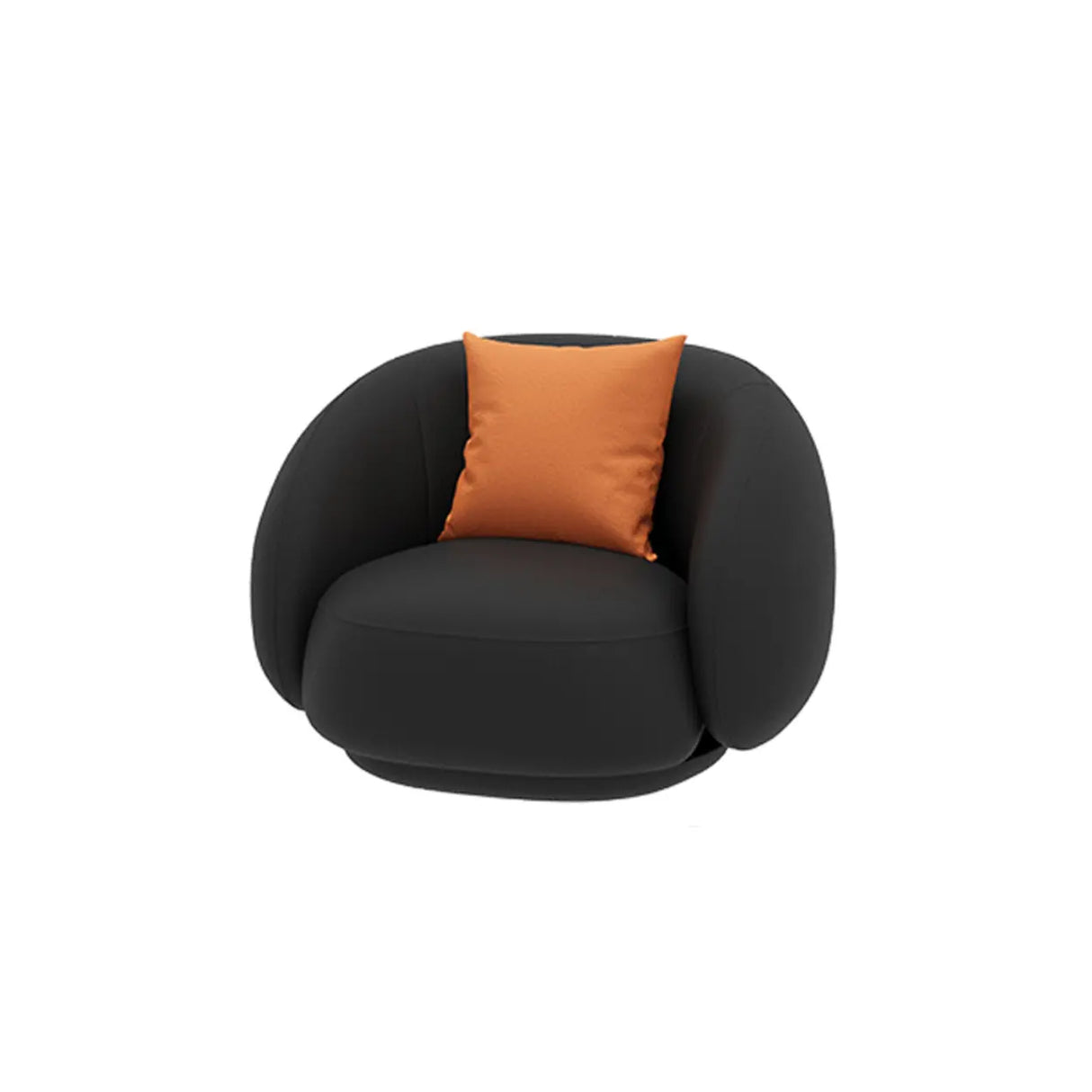 Tear Resistant Faux Leather Curved Tight Back Sofa Image - 2