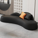 Tear Resistant Faux Leather Curved Tight Back Sofa Image - 4