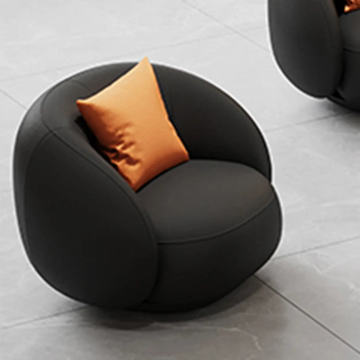 Tear Resistant Faux Leather Curved Tight Back Sofa Image - 6