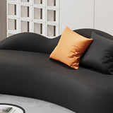Tear Resistant Faux Leather Curved Tight Back Sofa Image - 7