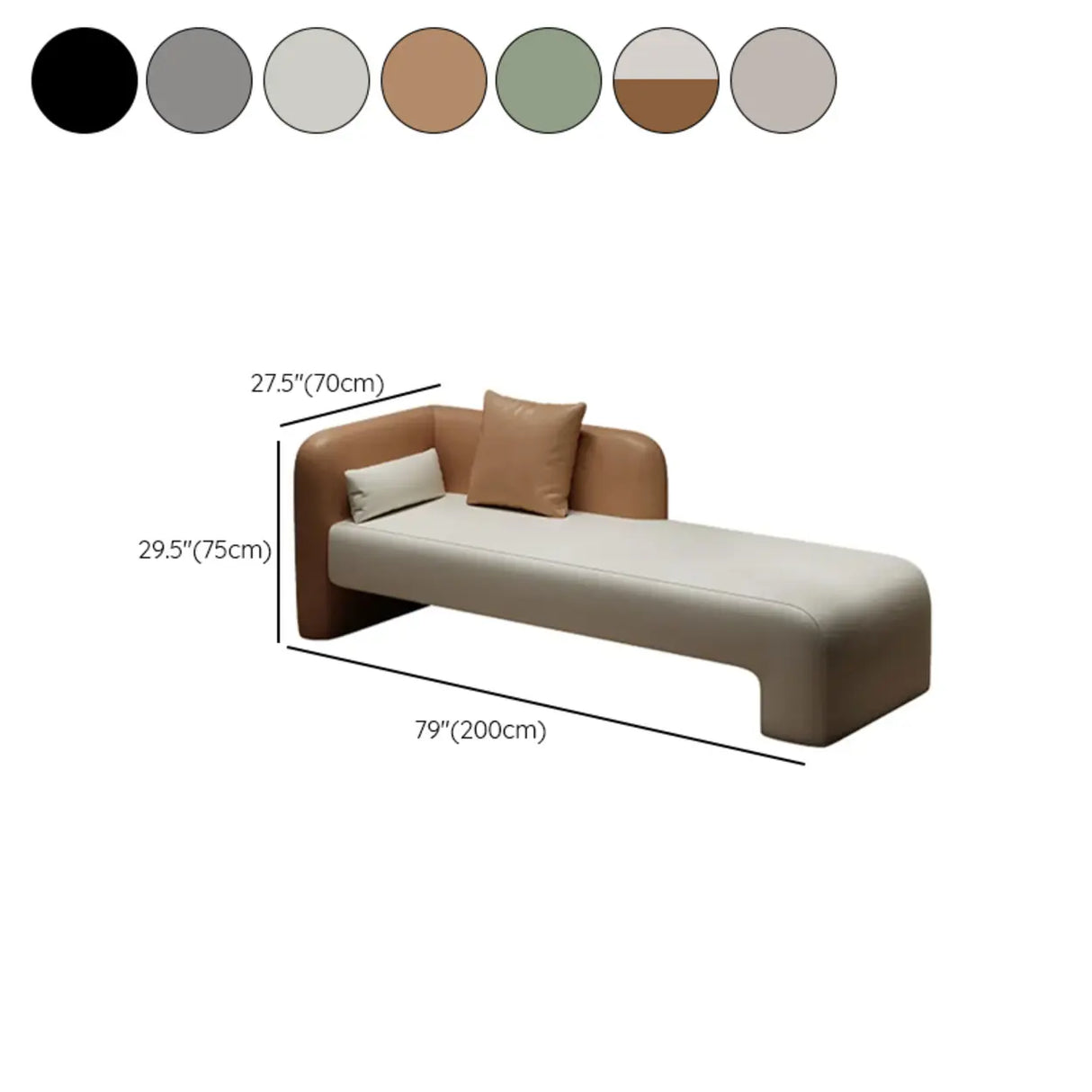 Tear Resistant Faux Leather Upholstered Left-Arm Chaise Image - 15