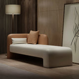 Tear Resistant Faux Leather Upholstered Left-Arm Chaise Image - 4
