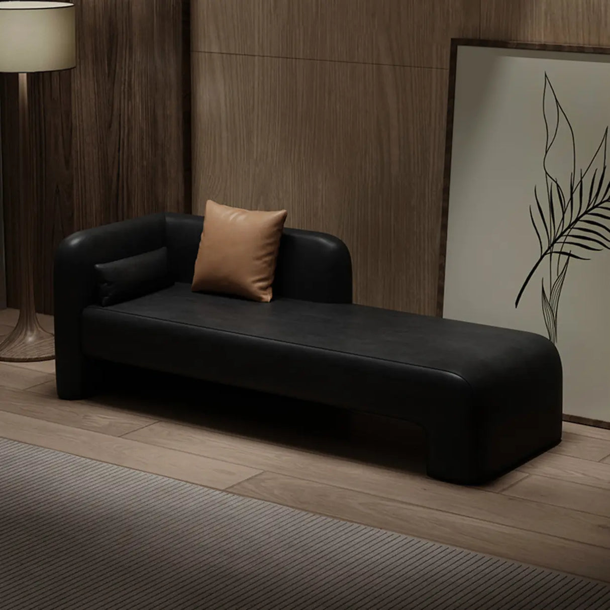 Tear Resistant Faux Leather Upholstered Left-Arm Chaise Image - 9
