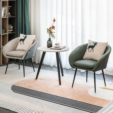 Tear Resistant Fixed Back Barrel Chair with Pillow Image - 1