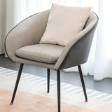 Tear Resistant Fixed Back Barrel Chair with Pillow Image - 12