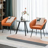 Tear Resistant Fixed Back Barrel Chair with Pillow Image - 2