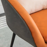 Tear Resistant Fixed Back Barrel Chair with Pillow Image - 6