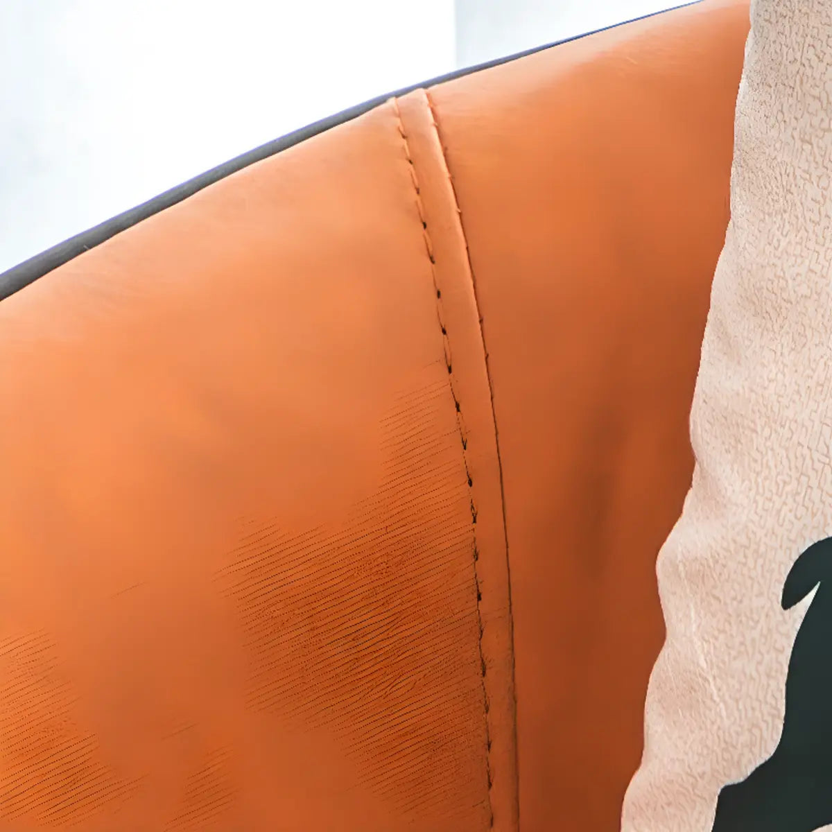 Tear Resistant Fixed Back Barrel Chair with Pillow Image - 7